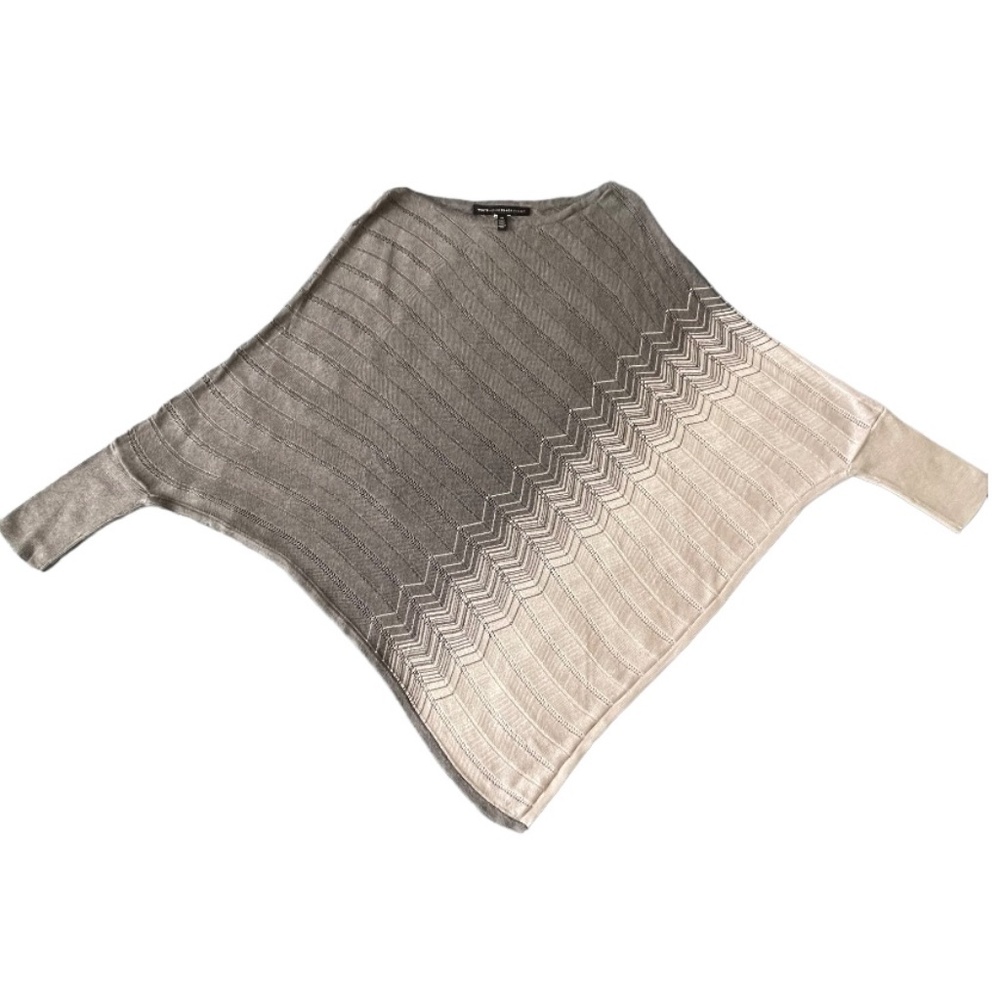 #16 White House Black Market Sparkly Silver-Gray Batwing Sleeve Handkerchief Top - Picture 8 of 9
